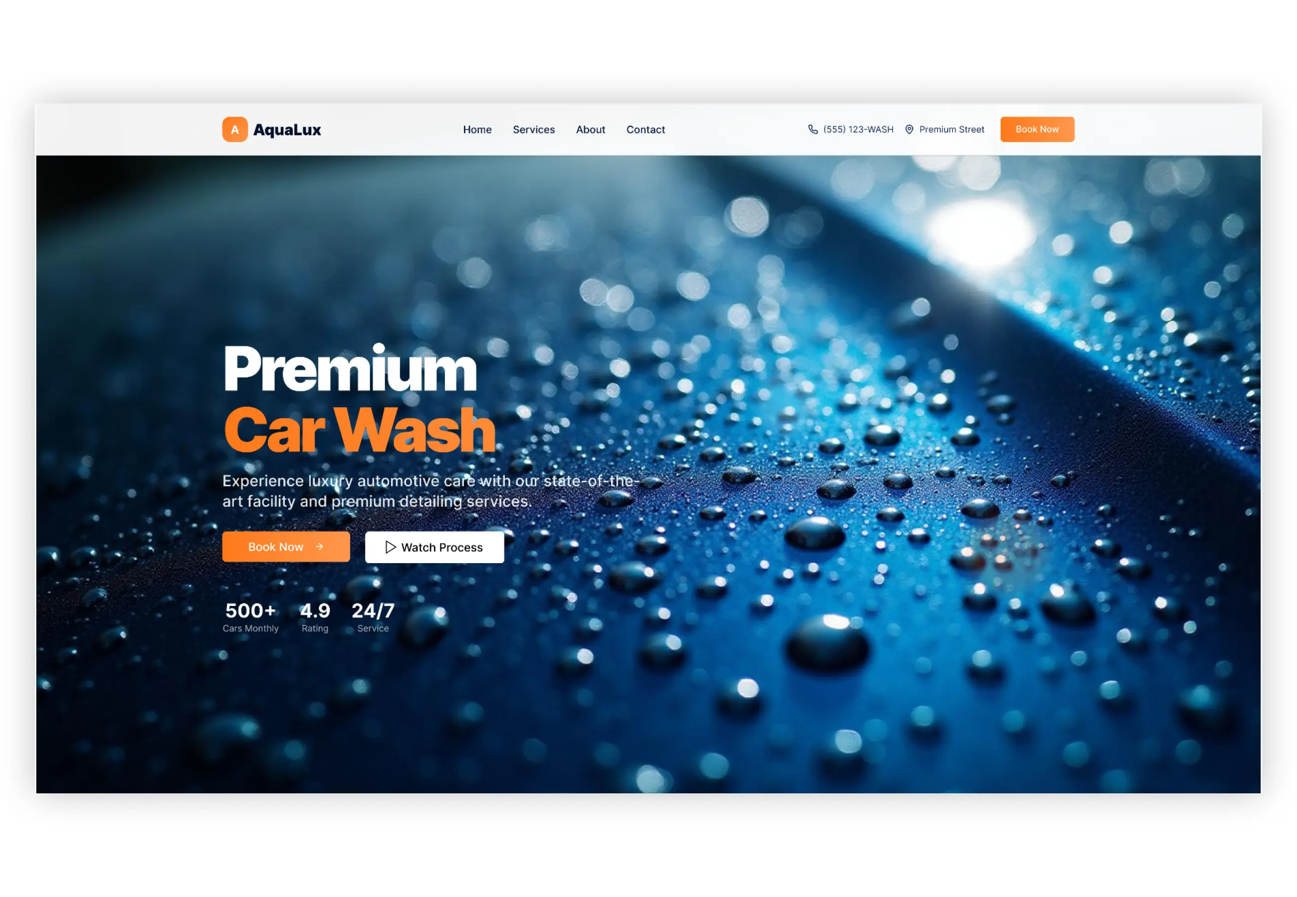custom car wash website design for auto detailing business