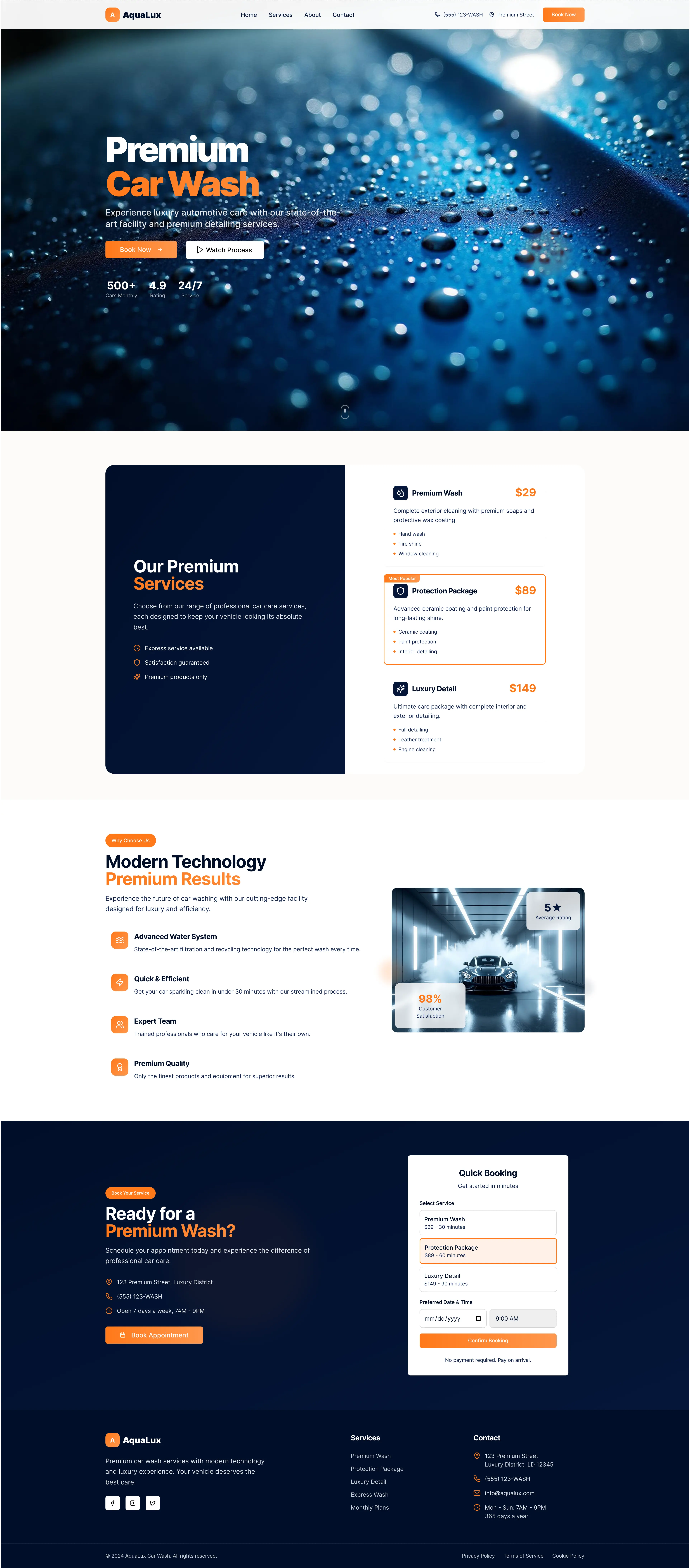 custom car wash website design for auto detailing business
